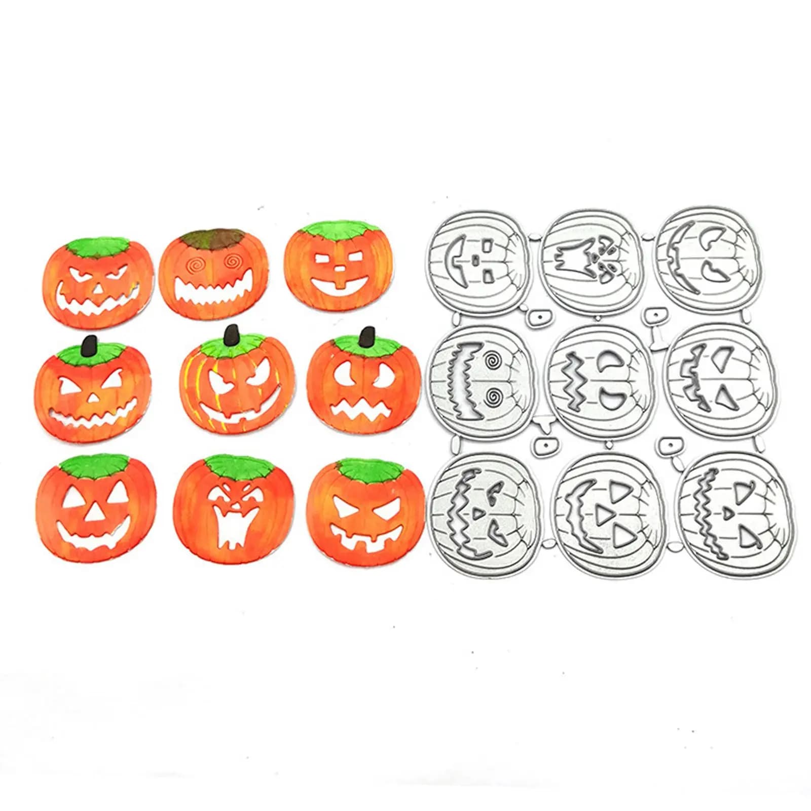 9 Piece Kit Die Cut Embossing Halloween Pumpkin Scrapbook Tool