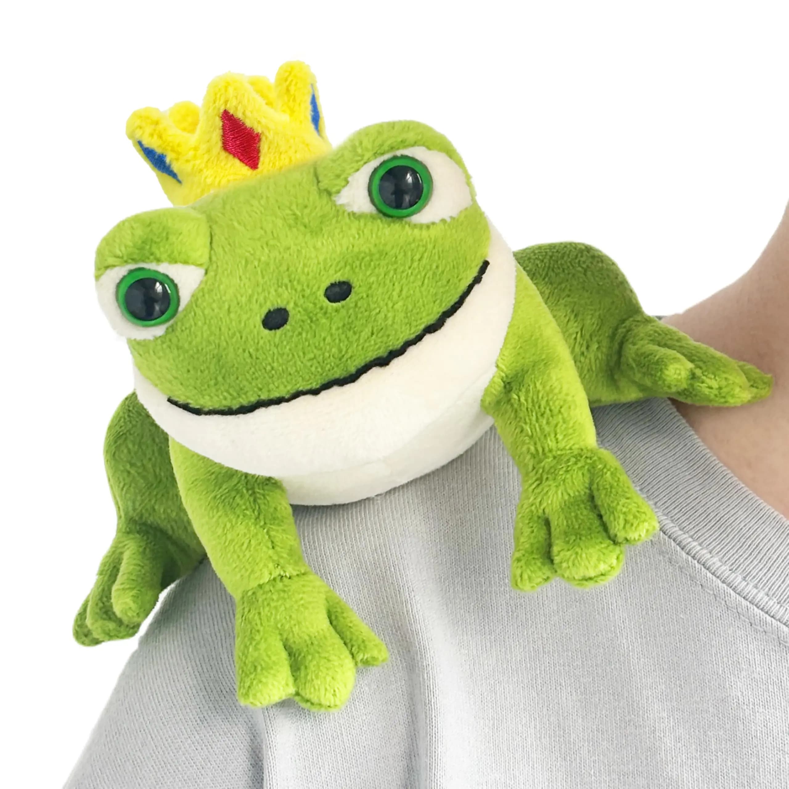 Peluche rana 3,94 "Rana verde Peluche Spalla magnetica Peluche Bambola morbida Decorazioni per feste Ragazzi Ragazze Regali di compleanno