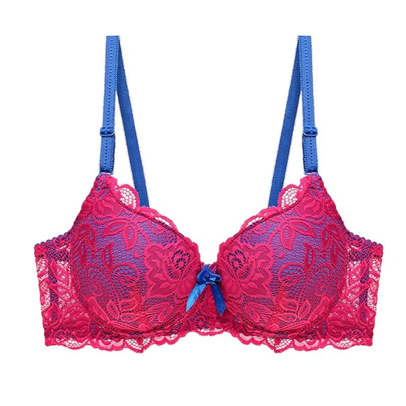 Reggiseno push-up sexy in pizzo da donna - Lingerie con ferretto e coppe a mezza coppa - Reggiseno a T-shirt confortevole senza ferretto, ultra sottile e traspirante con supporto