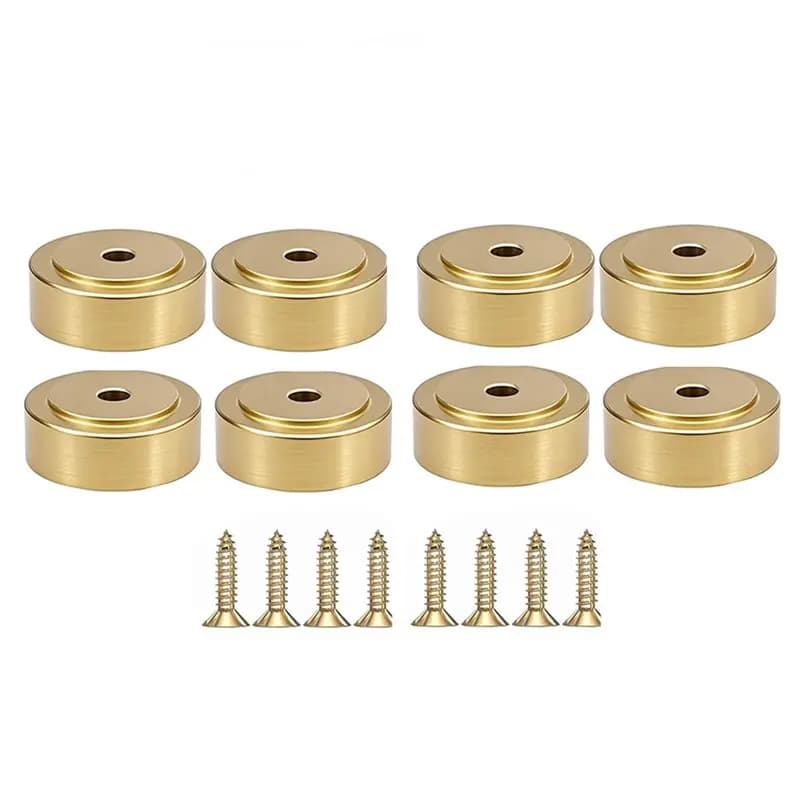 1 inch M11K rubber feet in solid brass for cutting boards, 8 brass feet packaging for cutting boards with anti-slip bearings