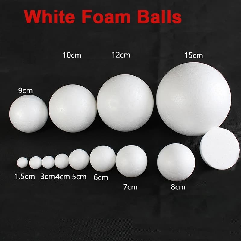 Palline di schiuma di polistirolo bianco per modellazione Palline artigianali 1/2/3/3.5/4/5/6/7-30 cm per forniture per decorazioni per feste di Natale fai da te