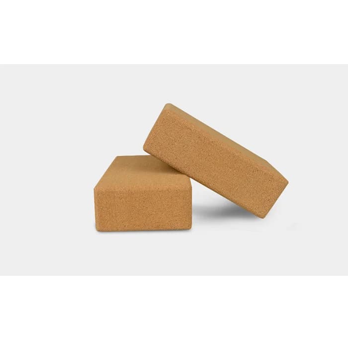 Blocco yoga in sughero naturale - 9x6x3 pollici tono legno