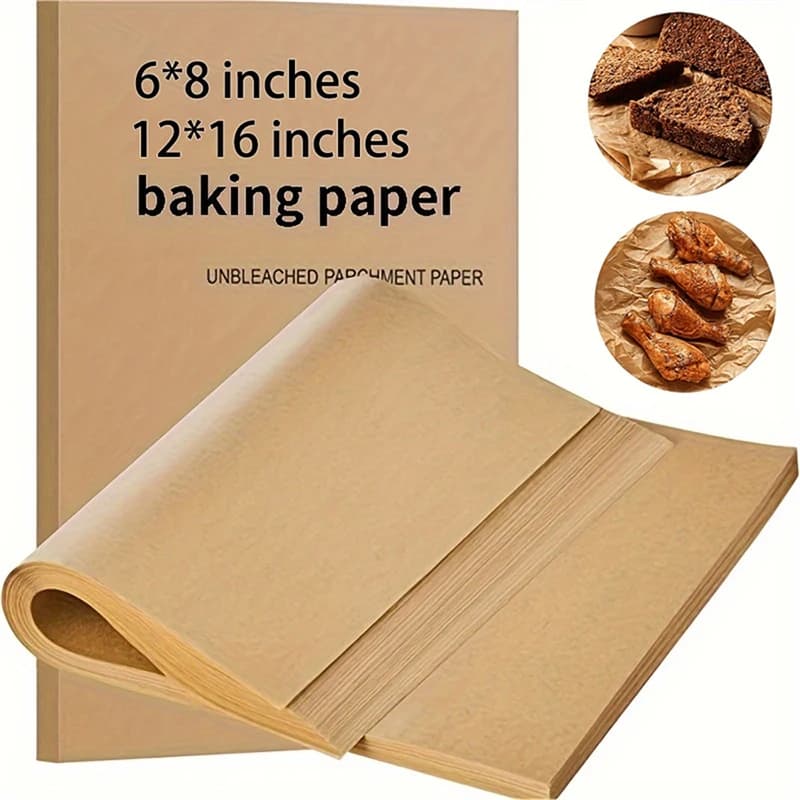 50 pezzi di carta da forno antiaderente carta da forno pretagliata carta da forno non arriccierà bruciare carta cerata carta da griglia