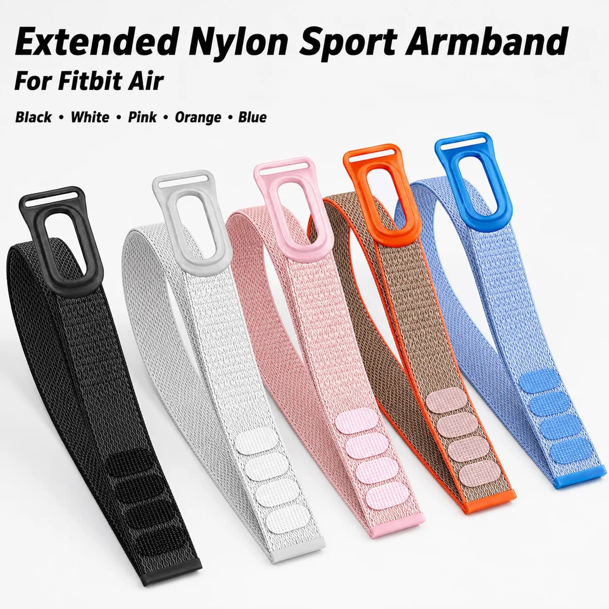 For Google Fitbit Air Nylon Braided Watch Strap with Velcro Loop Wristband Armband Smart Bracelet Accessory