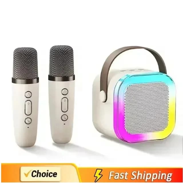 Goditi la macchina per karaoke Bluetooth K12 portatile per feste con sistema di altoparlanti 5.3 PA, microfoni wireless per l'intrattenimento domestico