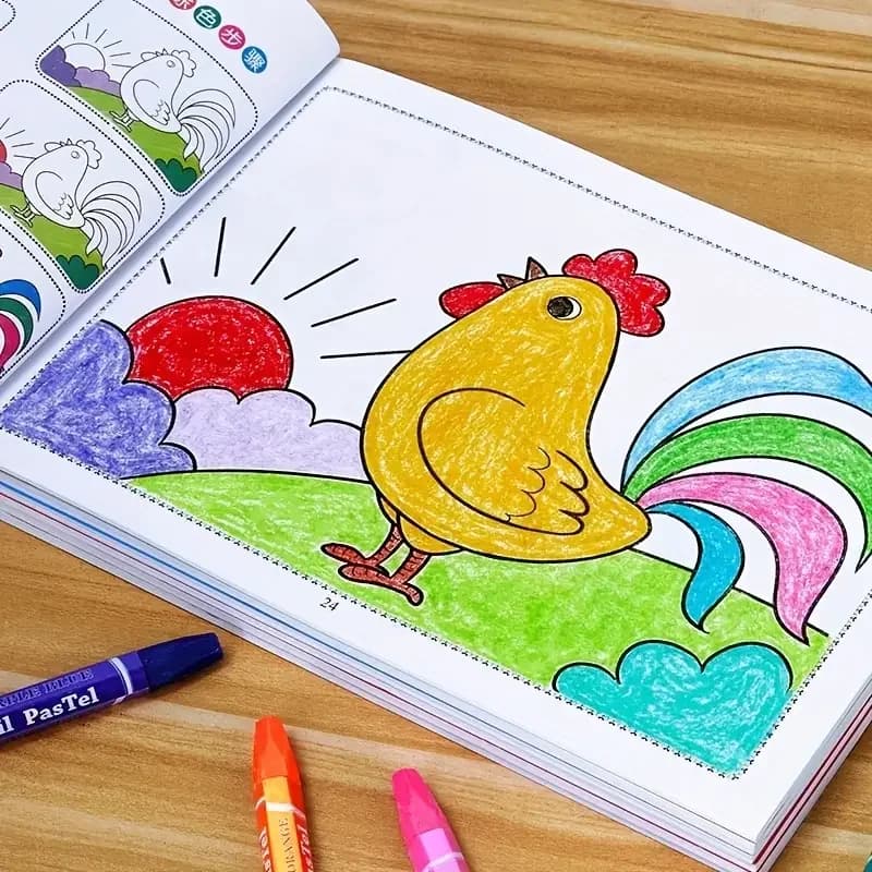 Coloring book for children from 46 pages - Educational artistic material for creative learning, gift for boys and girls, Chinese V