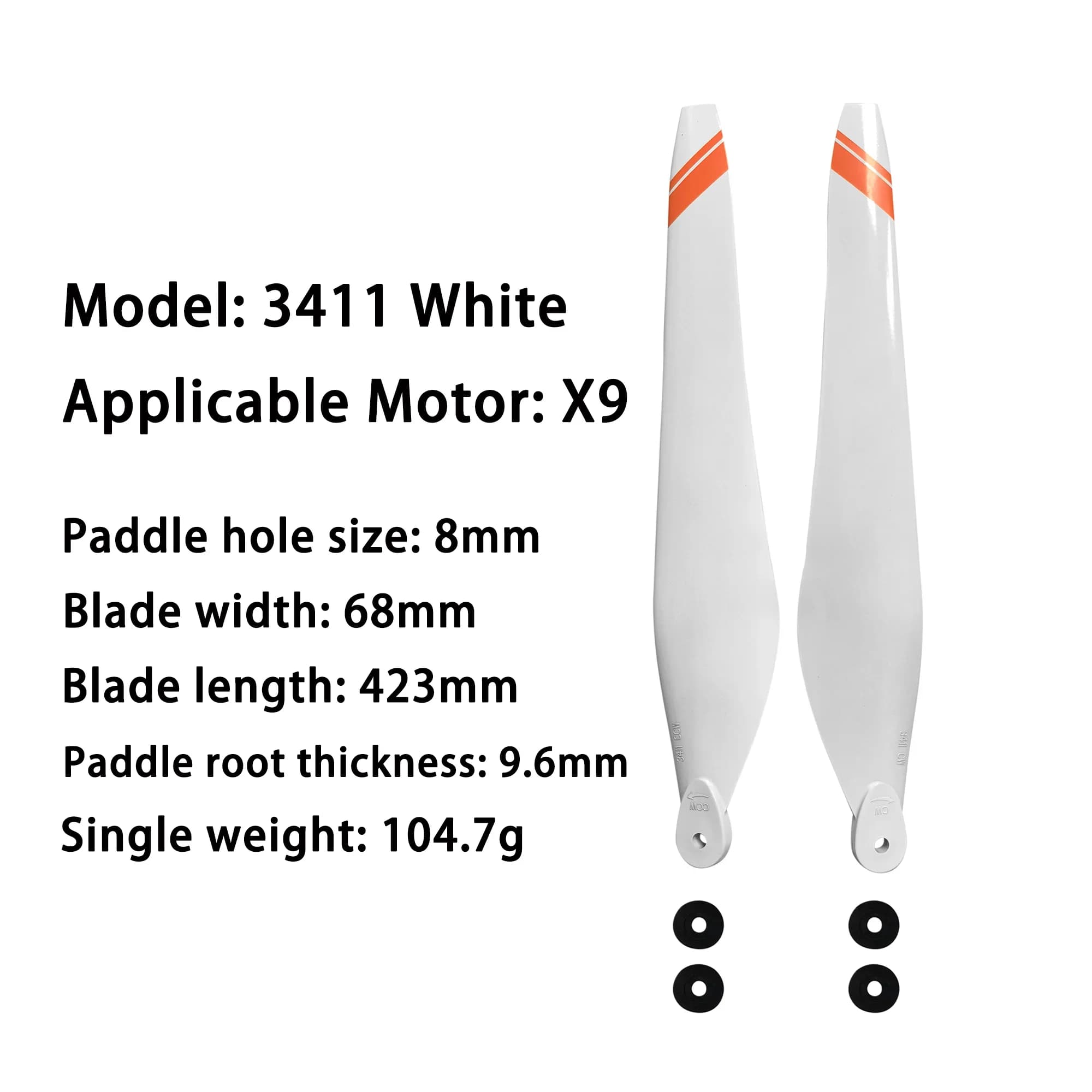 3411 Eliche per droni in nylon bianco in fibra di carbonio per parti Agras del motore di potenza Hobbwing X9 Accessori per droni EFT E416P