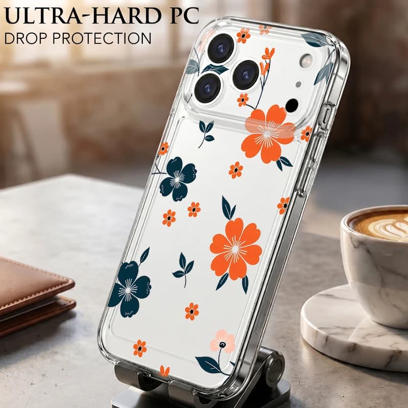 Cartoon Flowers Print Case For iPhone 17 Pro Max Funda iPhone 16 Pro Max 15 14 13 11 17E Shockproof Clear TPU Silicone Cover