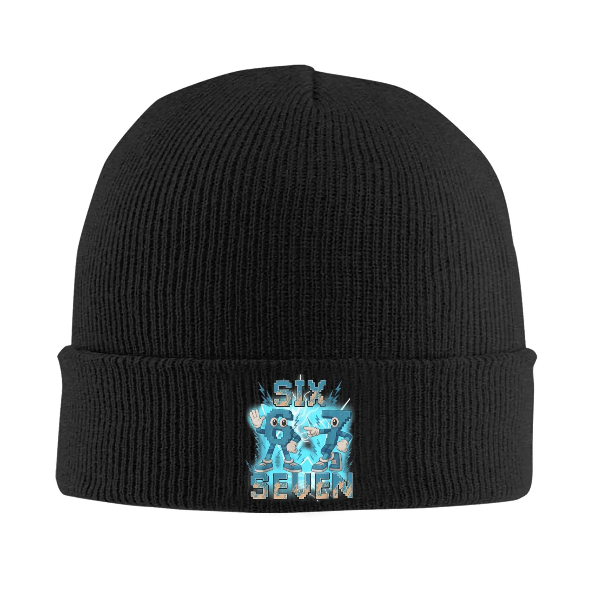 Meme 67 Six Seven 6 7 Italian Brainrot Knit Hat Vintage Caps Adult Unisex Gym Beanie Hats Spring Pattern Warm Soft Bonnet Hats
