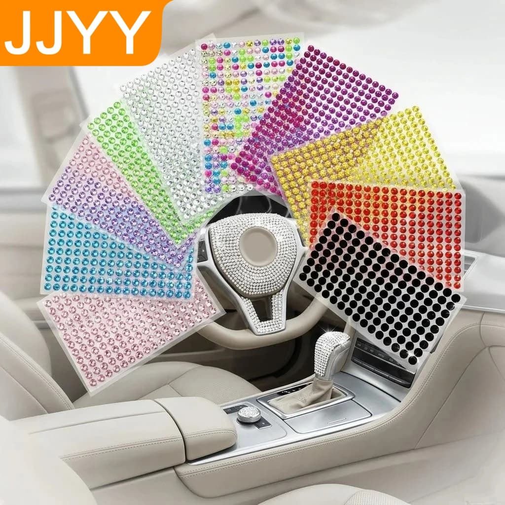 4mm Self Adhesive Rhinestone Crystal Stickers Car Interior Decor Mobile Phone DIY Craft Scrapbooking Decals