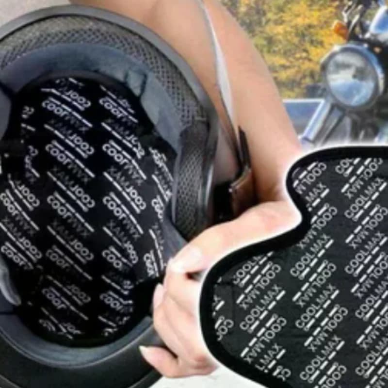 Fodera per casco da motociclista Fodera per cuscino Fodera isolante per casco traspirante ad asciugatura rapida Fodera isolante per casco Moto Capacete nero