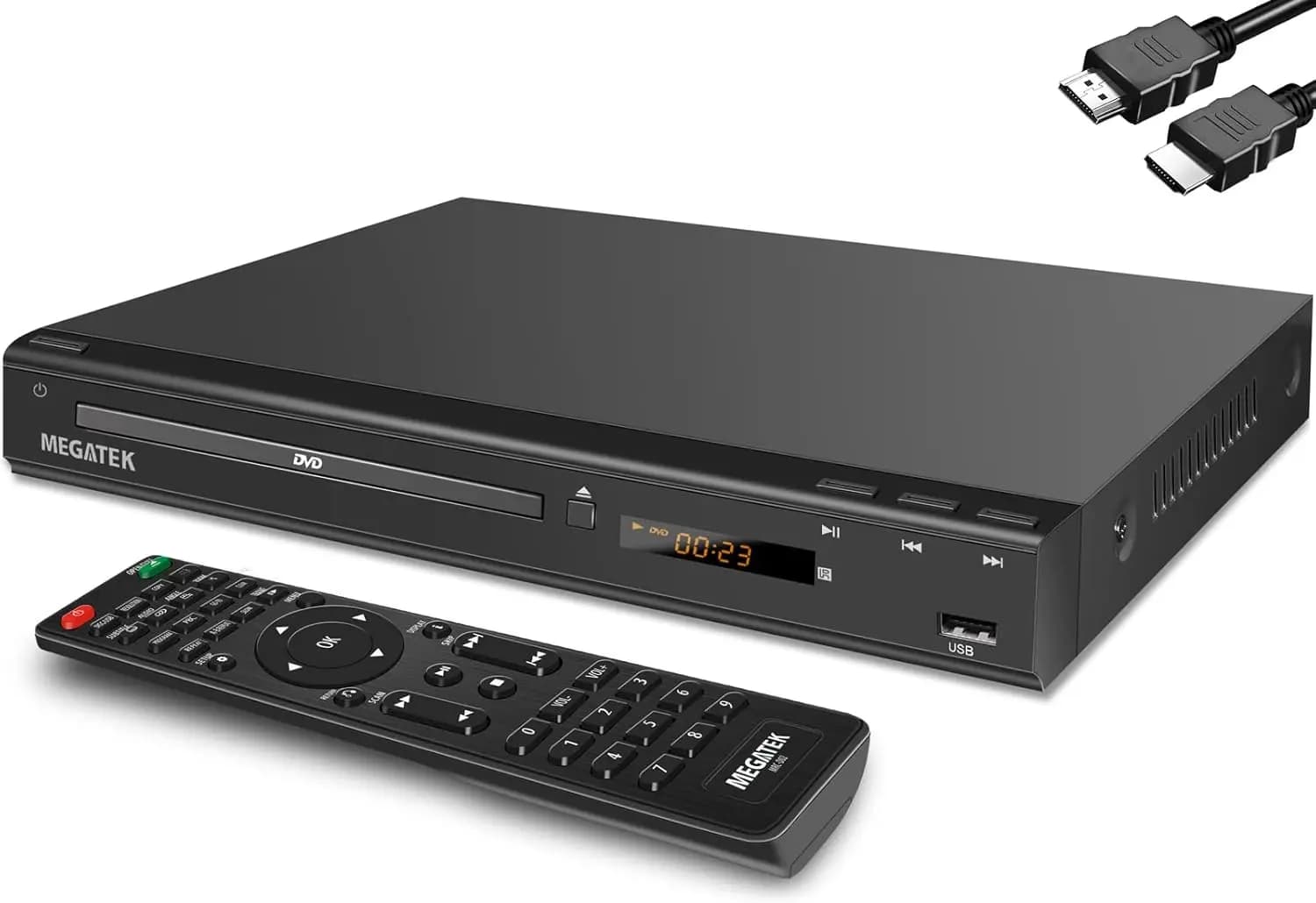Universal DVD player for Smart TV, Play DVD of All Regions, USB port, Multi-Formed Support, Includes Cables and Remote Control