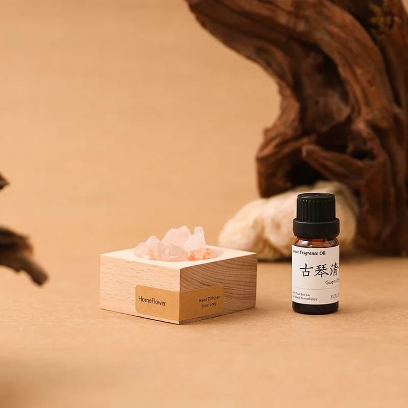 Decorazione per aromaterapia in legno con diffusore di cristalli naturali, diffusore di oli essenziali, ornamenti artigianali per auto e camera da letto di casa, 10 ml