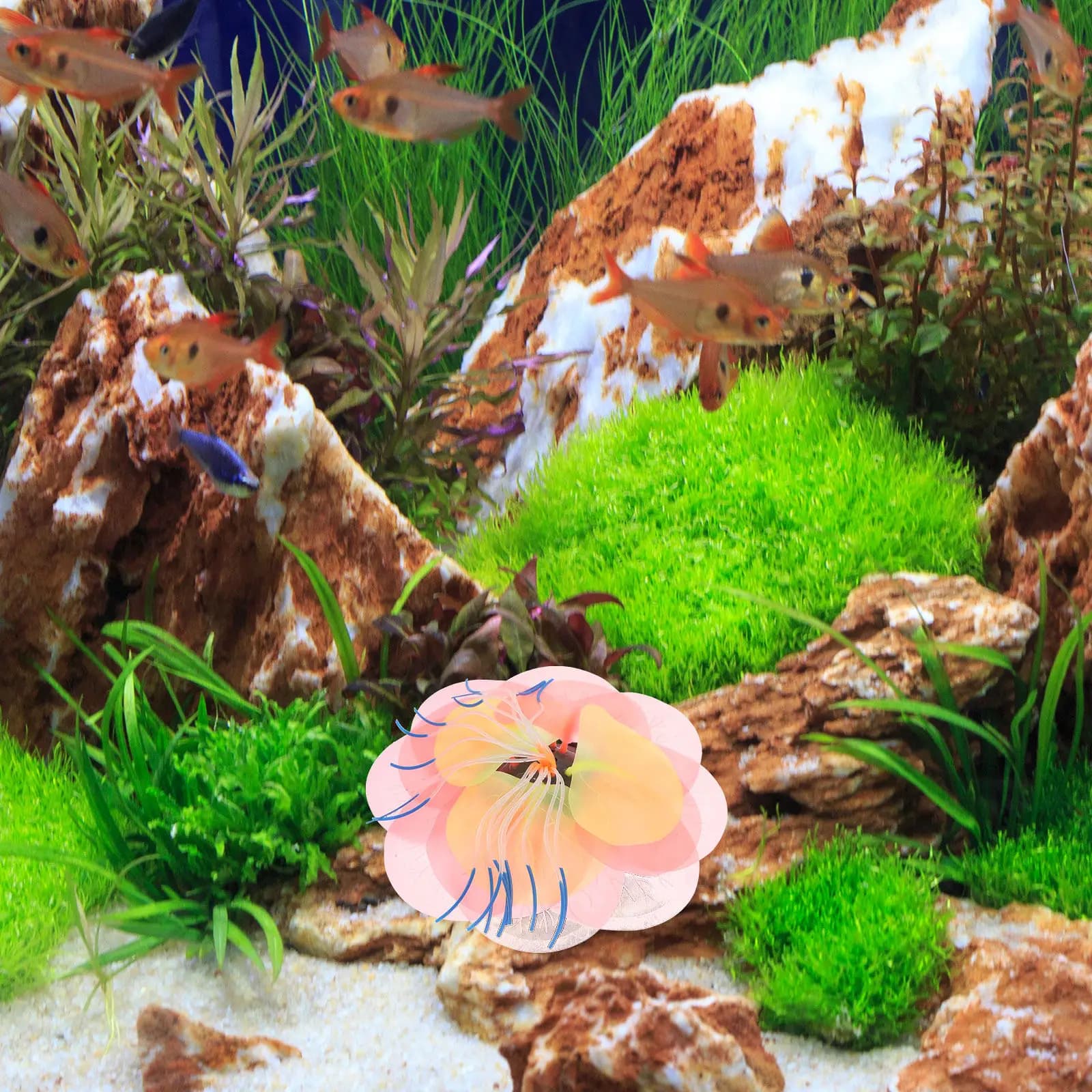 Decorazione Luminosa a Forma di Corallo, Erba Acquatica Simulata, Pianta Artificiale per Acquario, Accessorio per Vasca dei Pesci, Stile Naturale