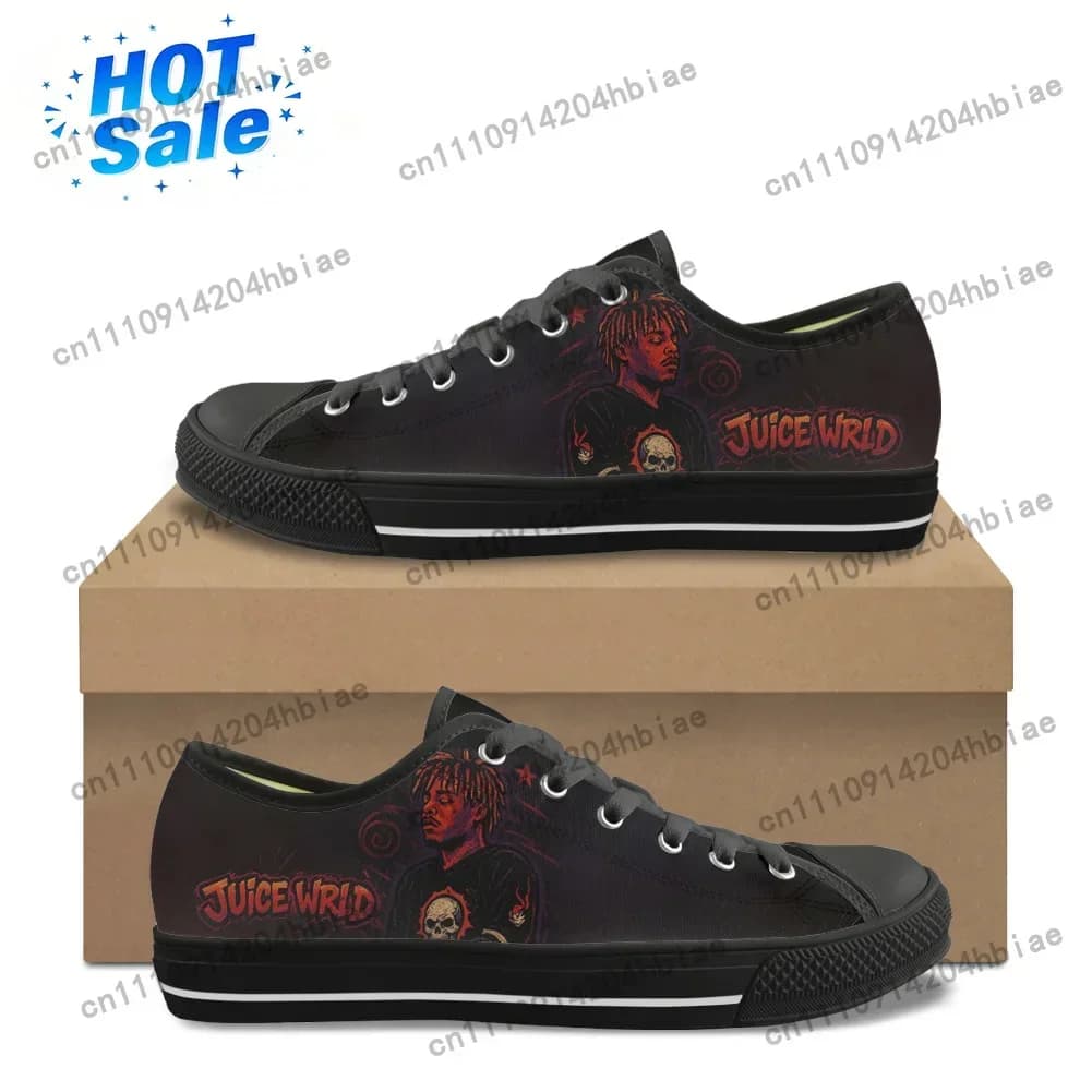 KHot Juice Wrld Hip Hop Rapper Low Top High Quality Sneakers Men Womens Teenager Canvas Sneaker Casual Couple Shoes Custom Shoes