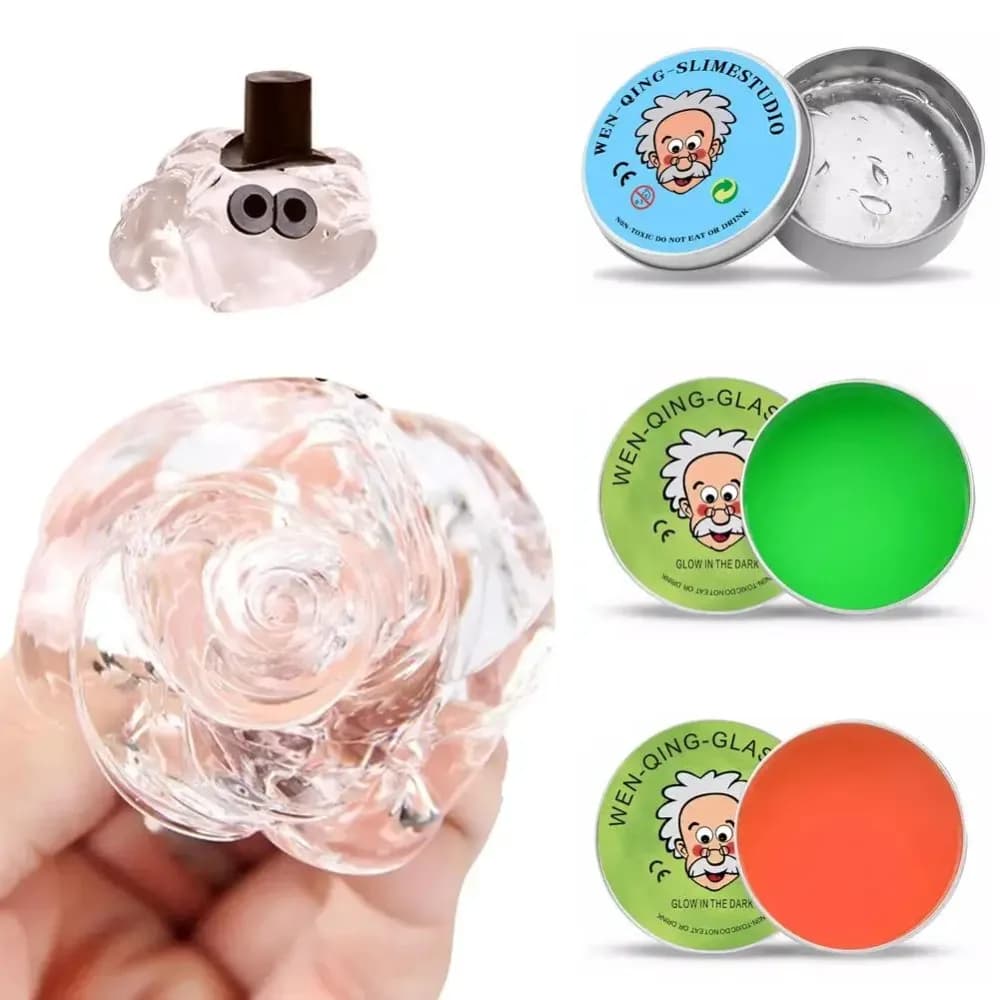 Slime Liquido Trasparente Effetto Vetro, Pasta Non-Newtoniana Antistress, Giocattolo Sensoriale Squeezable Rimbalzante per Bambini e Adulti