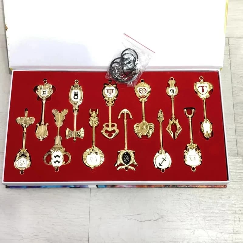 ✜ 2026 ❤ Ciondoli Anime, Collane, Portachiavi, Set Chiavi Elza Lucy, Portachiavi Cosplay Zodiacali, Spiriti Magici, Summons, Regalo ✚