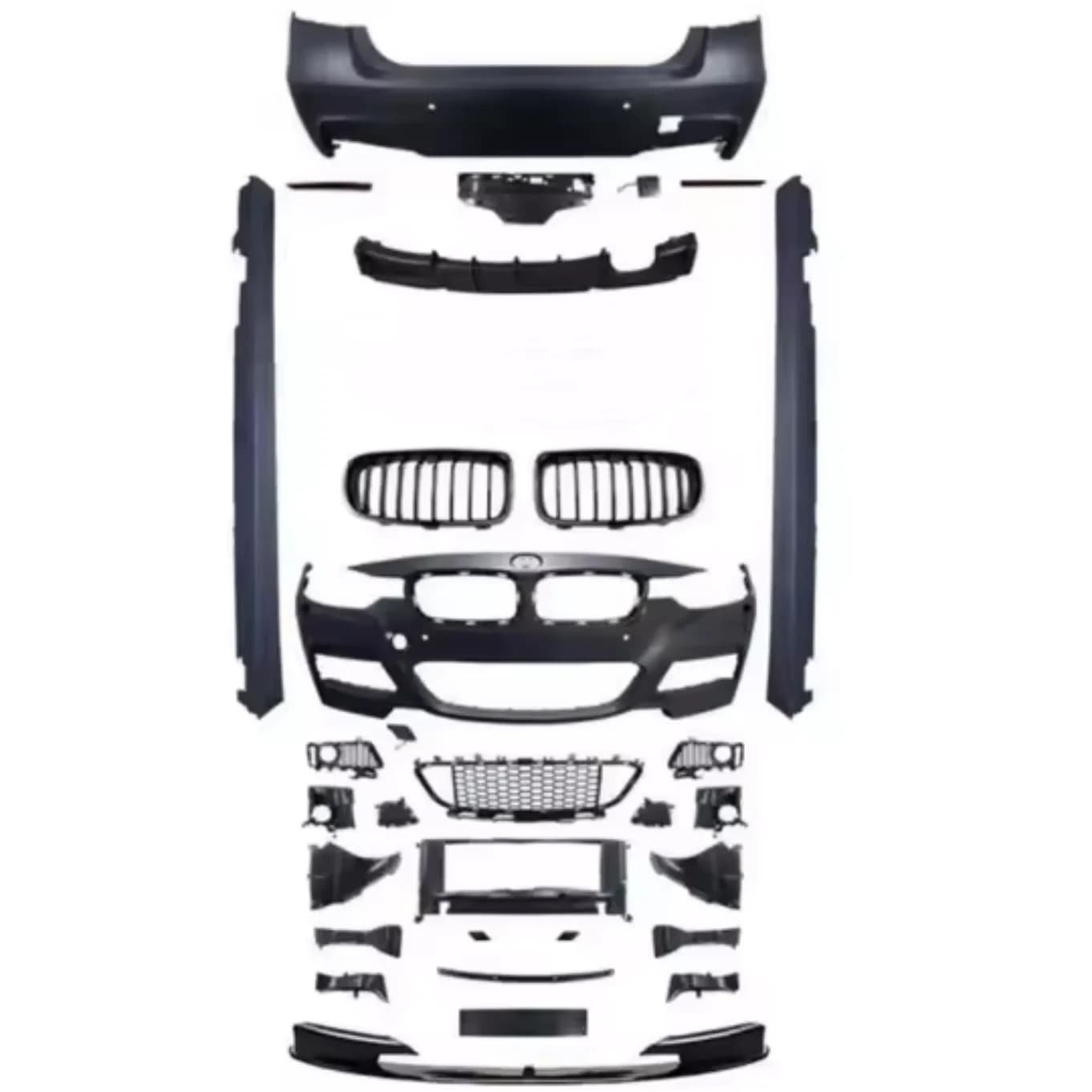 Dream Garage 2026 Nuovo Stile Kit Carrozzeria M-tech in PP per BMW Serie 3 F30 F35 2012-2019, Paraurti Anteriore e Posteriore, Minigonne Laterali per F30