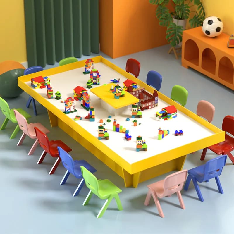 Multi-Functional DIY Wooden Toy Table Handmade Large Playground Equipment Children's Sand Clay Building Block Play 40-Piece