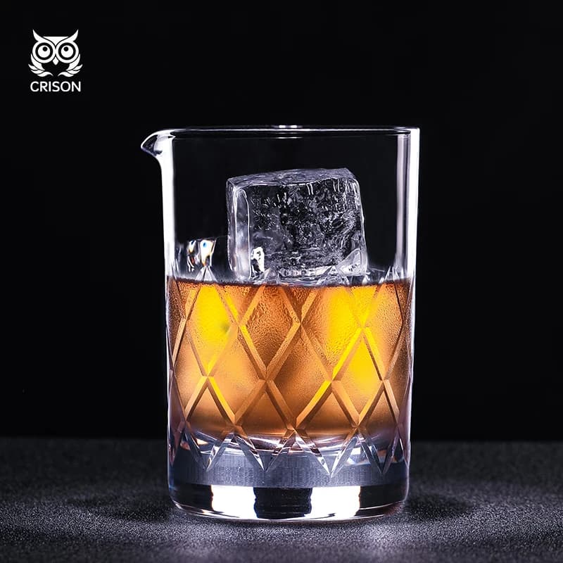 CRISON Cocktail Shaker Tazza di vetro per whisky Cocktail professionale Tazza per agitazione Wine Bar tazze per miscelazione Barista Strumento per bar di miscelazione