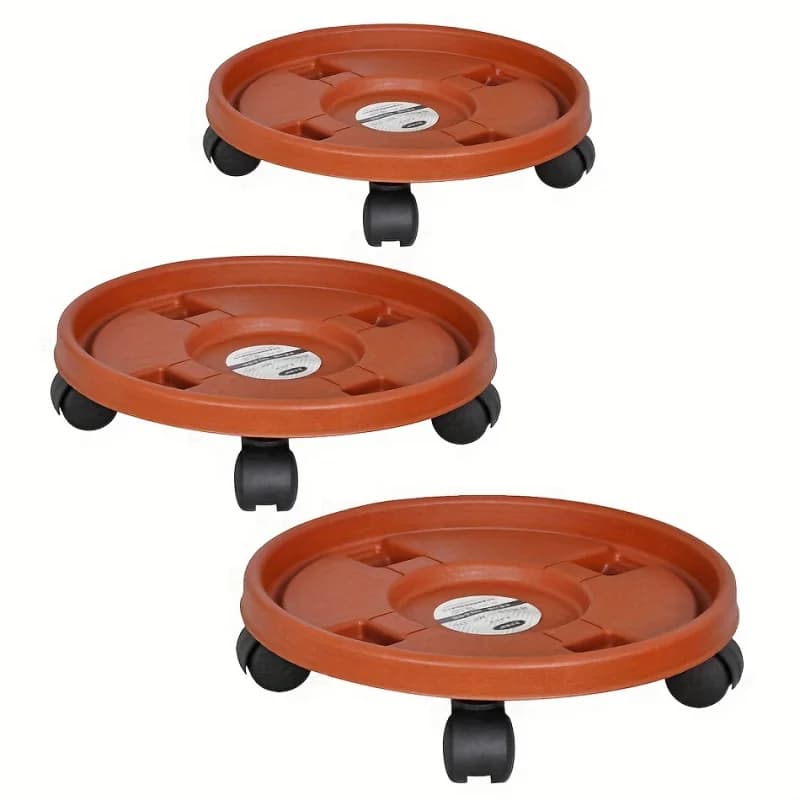 1 vassoio per vaso da fiori portatile con ruote universali, supporto per vaso da fiori con rotelle ponderato, adatto per balconi interni ed esterni