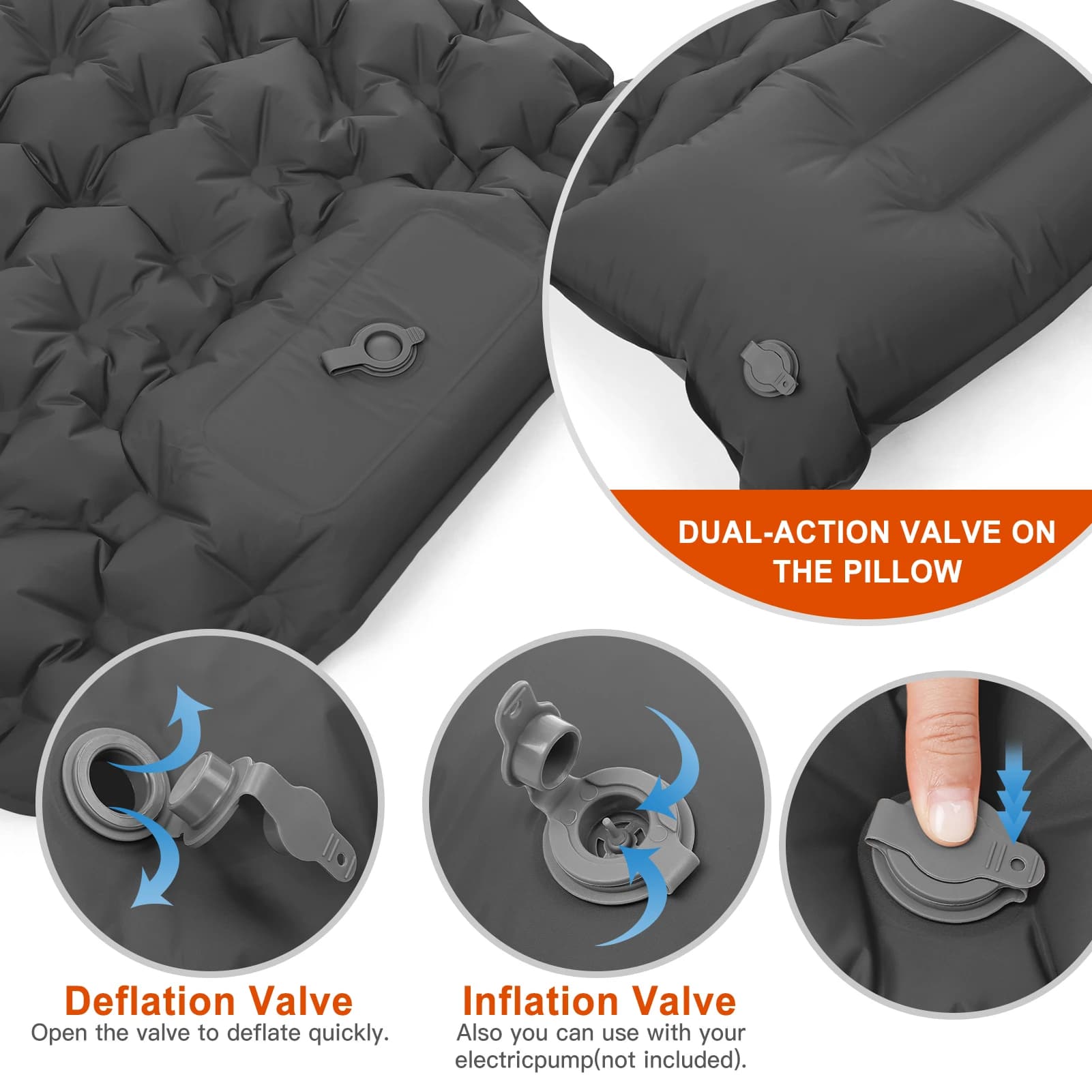 Outdoor Camping Sleeping Pad Folding Sleep Mat Beach Inflat Mattress with Pillow Waterproof Camping Mat Air Mat Hiking Traveling