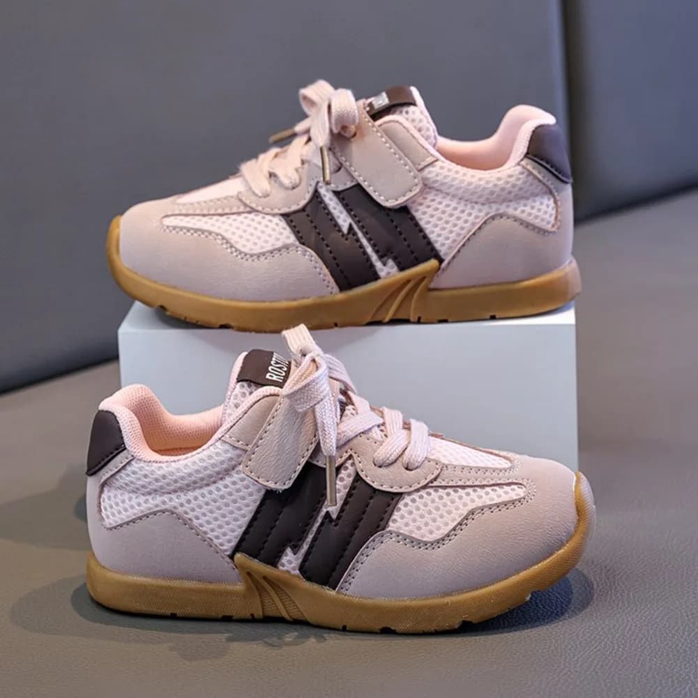 Scarpe da ginnastica per bambini, design patchwork alla moda, scarpe casual antiscivolo per ragazzi e ragazze, scarpe da esterno traspiranti in rete per bambini piccoli