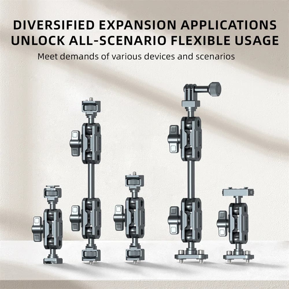 LEAPLIGHT 20mm Ball Head Articulating Arm for Camera Monitor Phone Tablet Magicarm Adjustable Mount for Tripod Stabilizer Gimbal