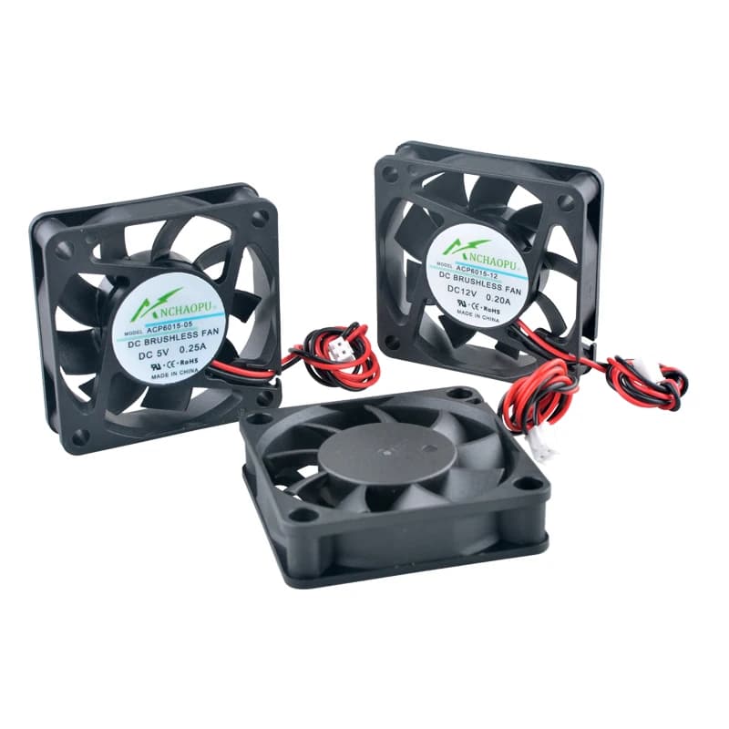 ACP6015 Ventola da 6 cm 60 mm 60x60x15 mm DC5V 12 V 24 V Ventola di raffreddamento a flusso assiale a 2 pin per alimentatore caricabatterie