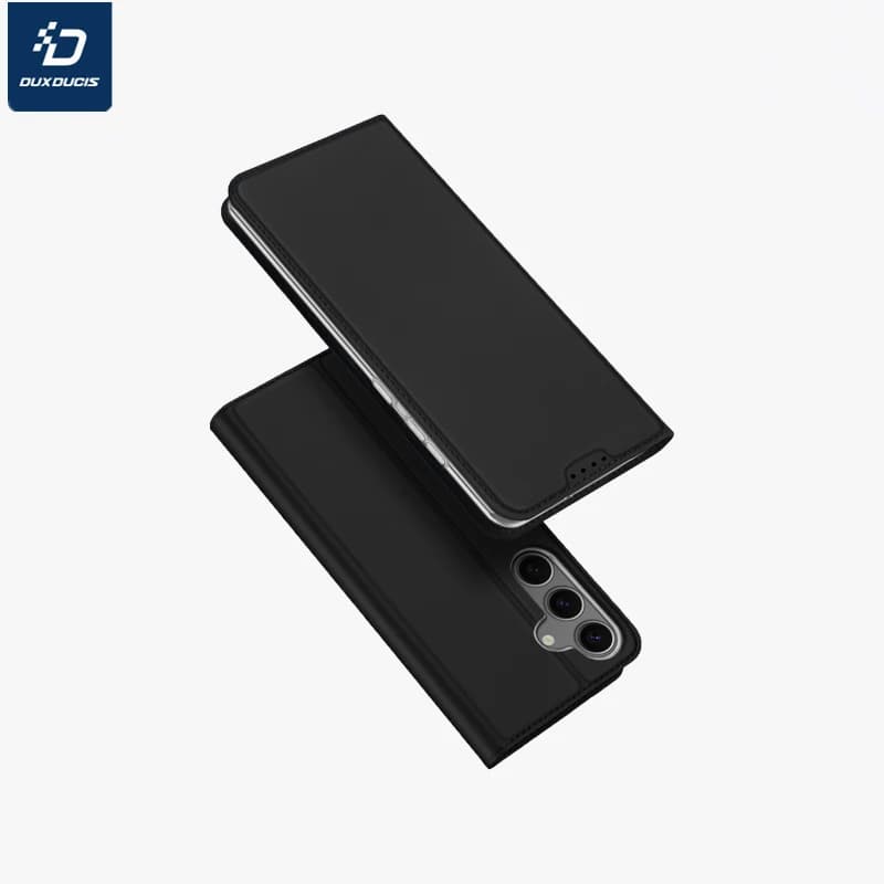 Custodia a portafoglio in pelle ultrasottile di lusso DUX per Samsung S24 S23 S22 Ultra S25 Plus S20 FE con slot per carte e protezione antiurto