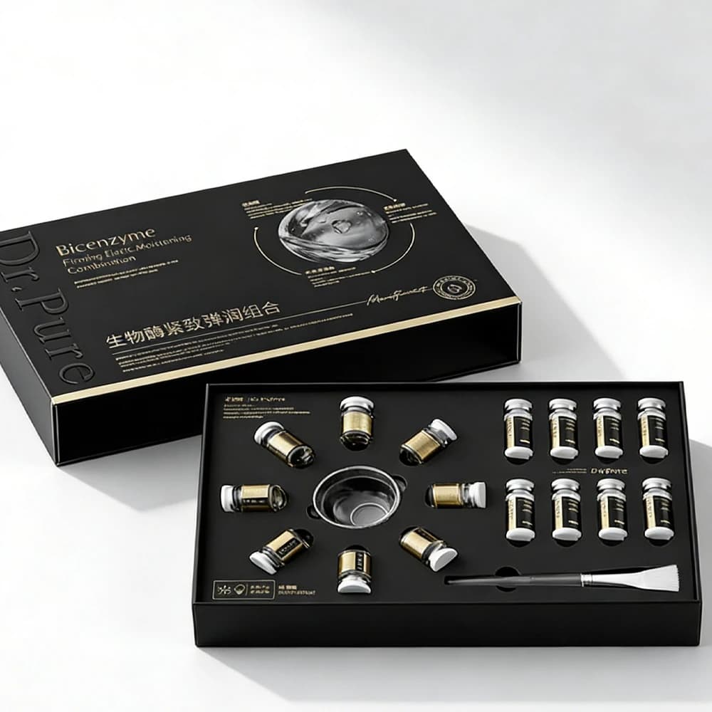Liophilized Powder Mask Kit for Collagen with Hyaluronic Acid, Hydrating, Rassodante, Scraper and Ringiovanente for Skin Care