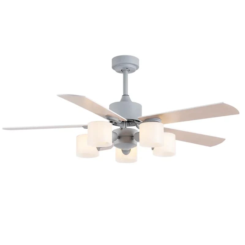 Ventilatore da soffitto nordico con luce, ventilatore da soffitto per sala da pranzo, ventilatore silenzioso per soggiorno e camera da letto con grande ventola elettrica integrata