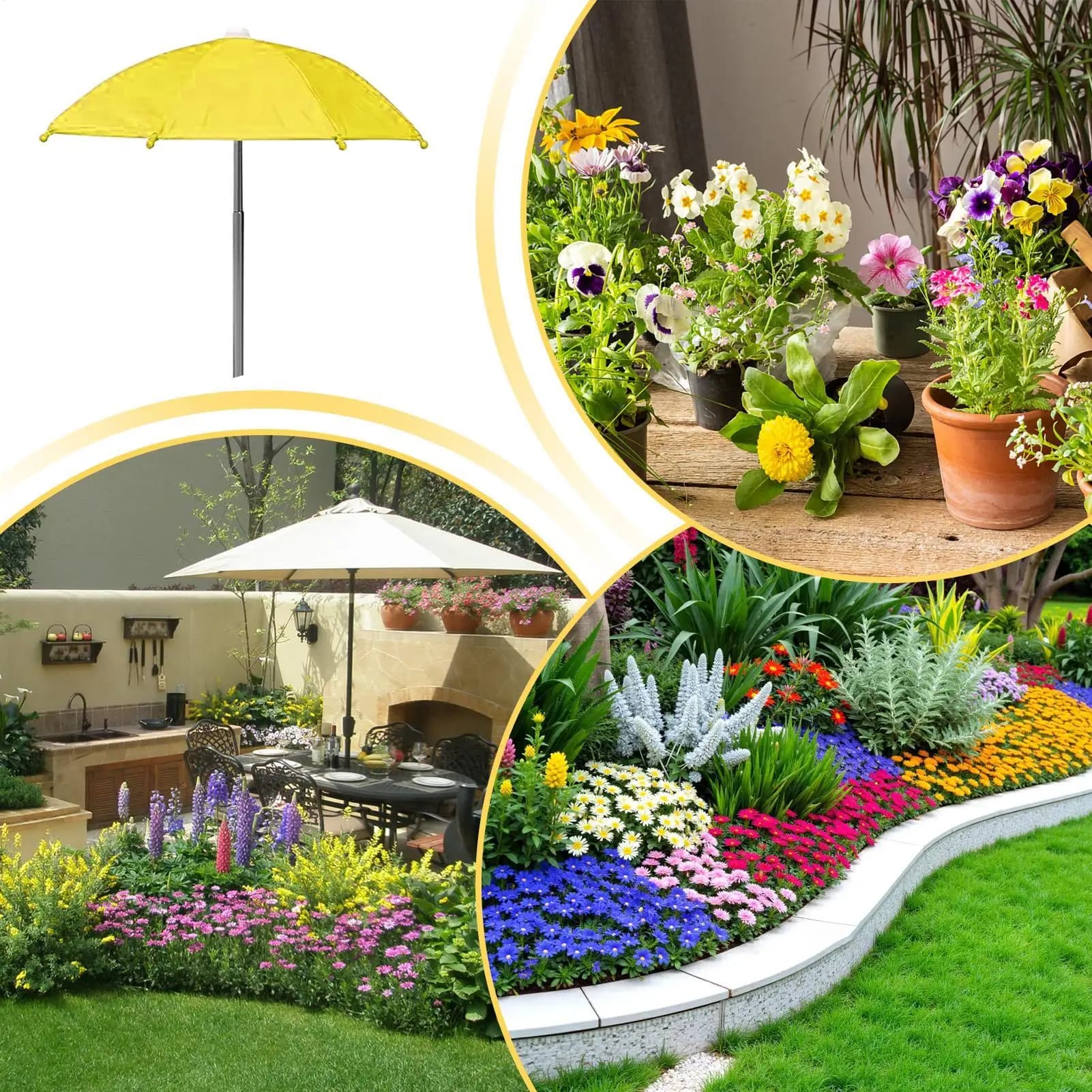 New Height Adjustable Plant Parasol with Stainless Steel Pole Outdoor Plant Flowers Pot Solar Protection Garden Suppliers
