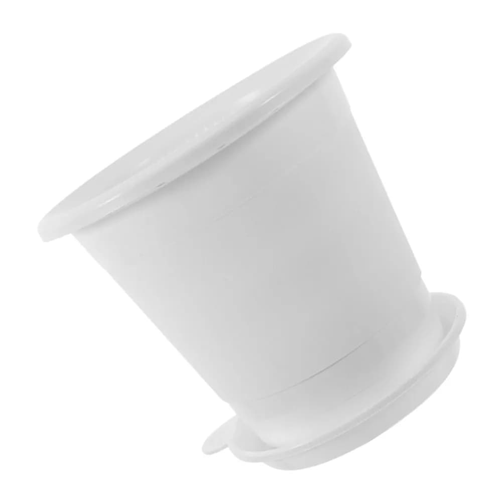 Vaso in Plastica per Orchidee con Fori di Drenaggio, Vaso per Piante Succulente con Sottovaso per Giardinaggio Interno, Vivaio, Ufficio, Balcone, Moderno