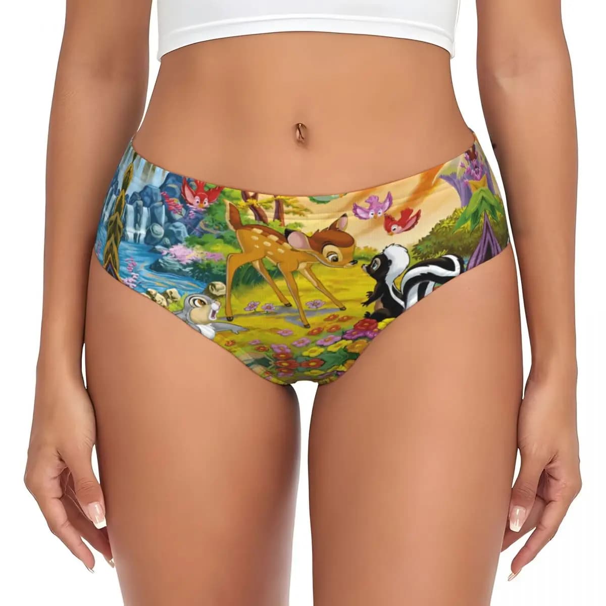 Slip Donna Personalizzati B-Bambies, Mutandine Femminili Comode Bambi Thumper con Motivi Floreali
