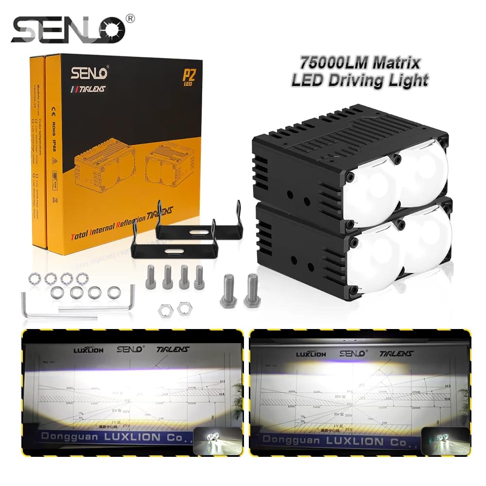 SENLO 140W Mini LED Faro Paraurti Fendinebbia Lente del proiettore Luce da lavoro Luci di guida ausiliarie Faretti per auto moto
