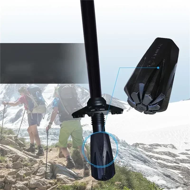 Punte in gomma antiscivolo di ricambio per bastoncini da trekking addensati Bastoncini da trekking neri Protezione per punte Bastoni da passeggio Protezione per la testa