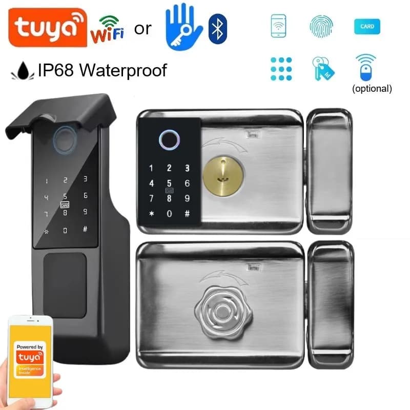 IP68 Tuya WIFI Sblocco remoto Blocco impronte digitali Bluetooth TTLock App IC Card Password Keyless Entry Serratura elettronica intelligente