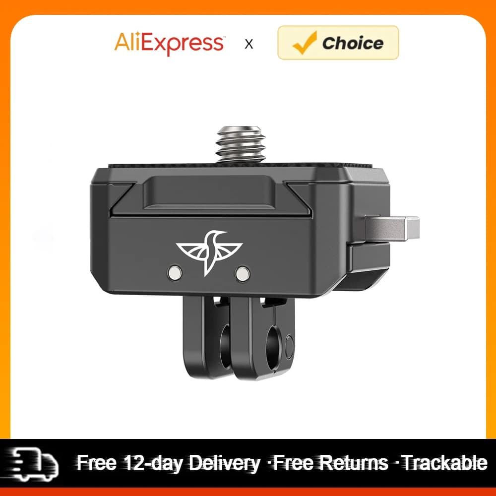 Aluminum quick release mounting adapter base with mounting plate Magnetic support for action camera Universal 1/4 inch interface