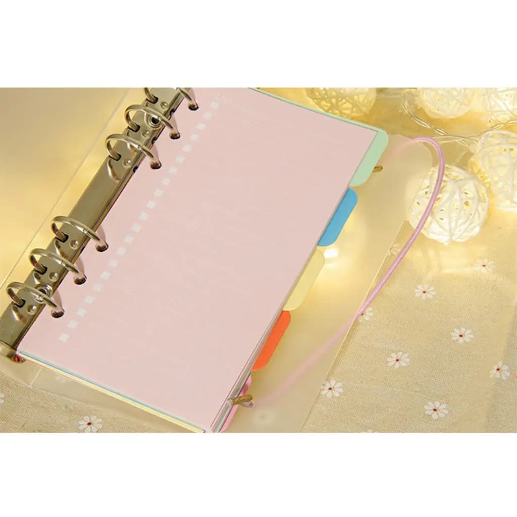 A5 Notebook Tabbed Paper Kraft Tabbed Inserts Planner Dividers for 6 Ring Binder Diary and Scrapbooking