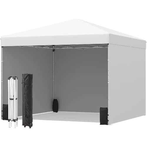 Tenda a baldacchino pop-up 10'x10' con 3 pareti laterali, gazebo portatile, facile protezione solare per eventi, feste e campeggio