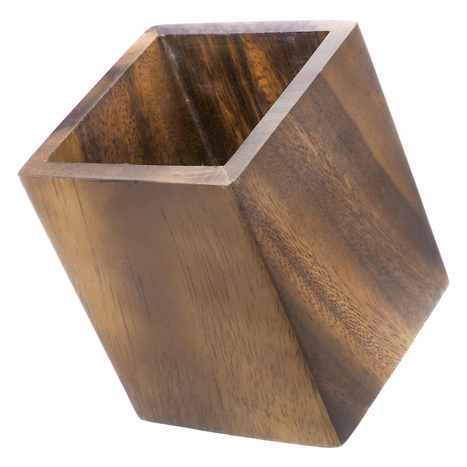 Portapenne in Legno di Noce Marrone Scuro, Organizzatore da Scrivania, Contenitore per Matite, Accessorio da Scrivania in Legno, Porta Pennarelli