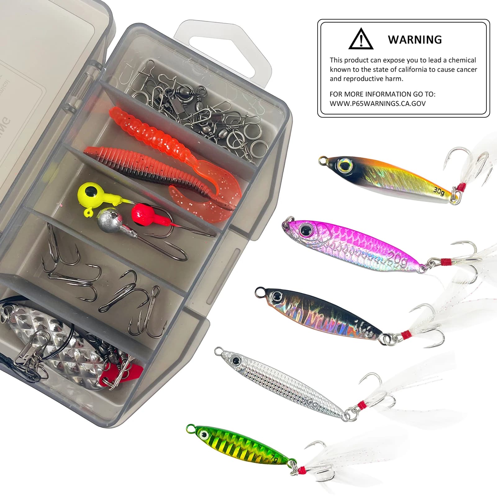 FREE FISHER 44pcs/Lot Mixed Sea Fishing Jig Lures Kit,Sinking Micro Jigging Baits,Vertical Casting Artificial Lures Spoon Hooks