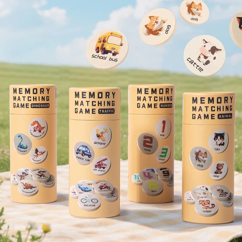 Gioco di scacchi con memoria in legno, puzzle colorati, giocattolo educativo Montessori per bambini, apprendimento cognitivo