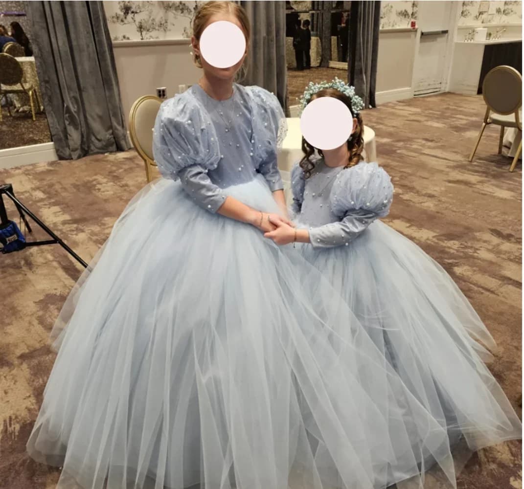 Abiti da ragazza di fiori Abiti da sposa lunghi da principessa Abiti da prima comunione senza maniche per bambini