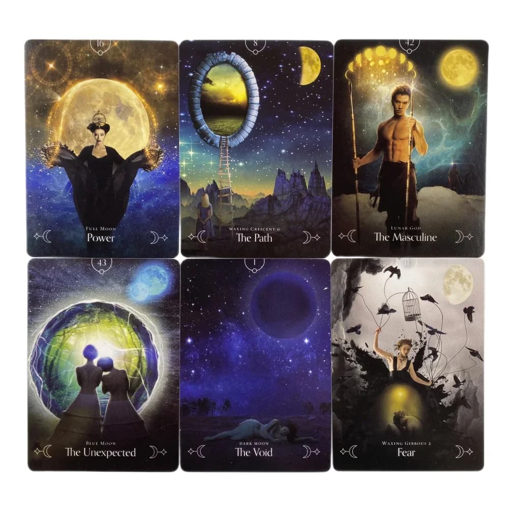 1 pezzo Mazzo di tarocchi Regina della luna Oracle Card Gioco da tavolo completo per feste in inglese Mazzo di tarocchi da 44 carte