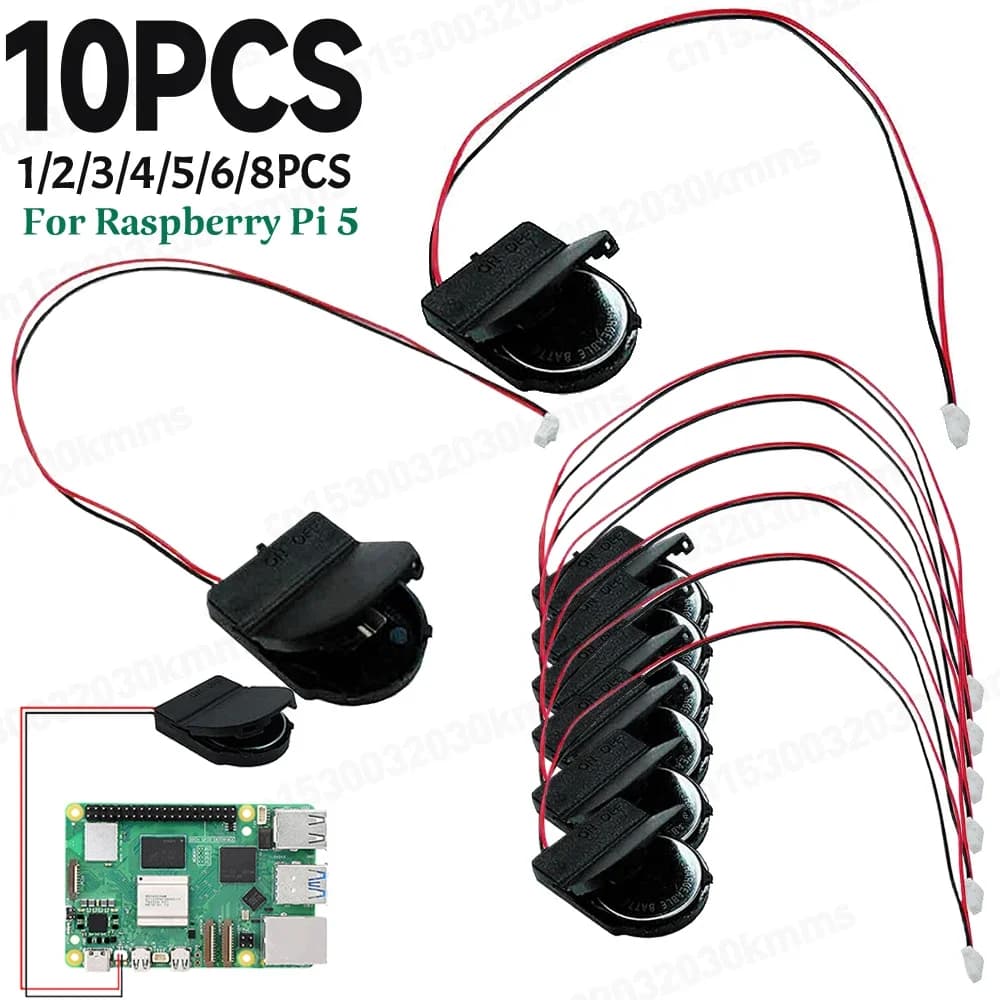 1-10x Per Raspberry Pi 5 RTC Scatola batteria Supporto orologio in tempo reale con batteria/senza batteria Orologio RTC Kit batteria per RPI 5 Pi5