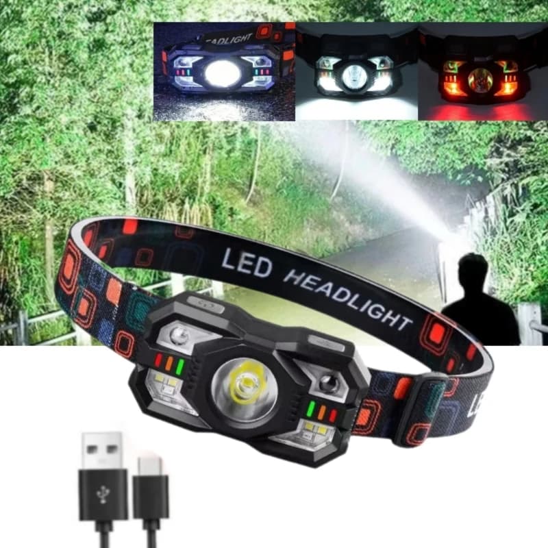 USB Rechargeable Headlamp Portable LED Headlight Portable Working Light Fishing Camping Head Light For Outdoor Camping Hiking