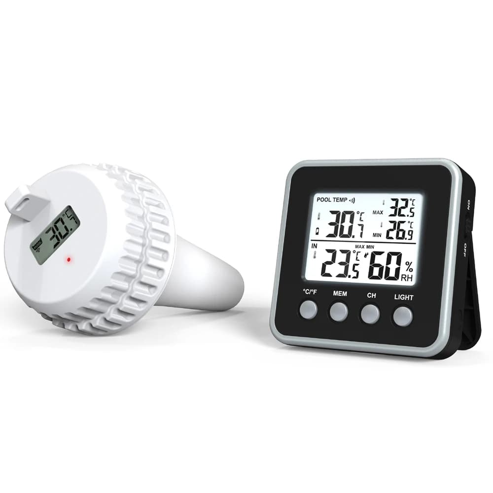Termometro wireless galleggiante per piscina, impermeabile IP67, per monitoraggio della temperatura in bagno, acquario, laghetto, vasca da bagno, retroilluminato, portata 500FT