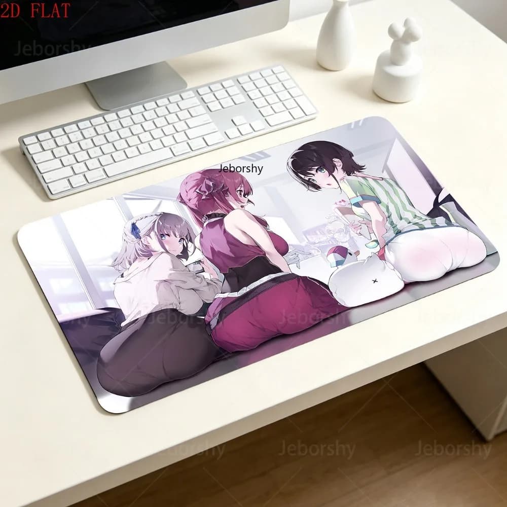 Hololive Oozora Summer Beach Bikini Anime Tappetino per mouse da gioco grande, antiscivolo, con bordo in gomma, per tastiera PC